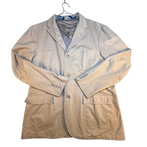 VTG Polo Ralph Lauren Tan Casual Blazer Jacket Cotton Blend Three Button Size XL